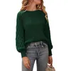 Knit Sweaters Womens Autumn and Winter New Personalized Fashion Lantern Sleeves Round Neck Pullover Knitted 953