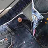 Men's Jeans Hommes mode Denim Shorts jean nouvel été bleu déchiré jean Shorts haute qualité homme peinture Splash technologie Denim ShortsL231208