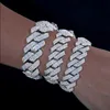 Bracelets de charme 8mm-25mm Pass Diamond Testeur 925 Sterling Silver Full Vvs Moissanite Glacé Lien Cubain Bracelet Bracelet Bracelet Pour Hommes Xuma