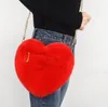 Frauen lieben herzförmige Taschen, Plüsch-Ketten-Umhängetasche, Kunstfell-Umhängetasche, Valentinstagsgeschenk, flauschige Geldbörsen-Taschen