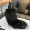 Moda raposa cauda pele chaveiros unisex pompom pingente carro chaveiro titular bonito chaveiros charme saco presentes de casal