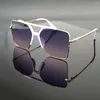 Sunglasses Charmleo Square Framed For Women Men Fashion Luxury Oversized Sun Glasses Eyewear Shades Anti-reflective UV400