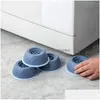 Accessoires de meubles 4pcs Coussinets de pieds anti-vibrations Lavage Hine Tapis en caoutchouc Tapis anti-vibration Sèche-linge Base de réfrigérateur fixe non-Sli Dhvpd