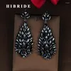 Boucles d'oreilles pendantes Design de luxe de mode Marquise coupe noir zircon cubique goutte boucle d'oreille Brincos bijoux cadeaux de fête prix de gros E-812