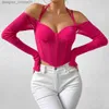 Canottiere da donna Camis Sexy Cross Halter Corsetto Bustier Mesh Bone Long Sle Canotte Donna Wrap Tube Top Backless Slim Fit Cut Out Front Top L231208