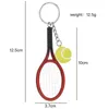 Keychains Lanyards 10st Sport Mini Tennis Racket Pendant Keychain Keyring Key Chain Ring Finder Holer Accessories Presents To Teenage Fan 231208