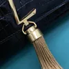 Designer Tassel Chain Bag Medium 24CM 10A Mirror quality Crocodile Embossed Leather Chain Bag Crossbody bags With Box Y001C