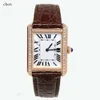 Titta på Fashion Luxury Womens Reloj de Mujer Tank Watches For Women Mechanical Diamond Rose Gold Platinum Rectangle Stai Es