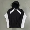 남성용 재킷 Deeptown 빈티지 Y2K Windbreaker 재킷 여성 후드 Zip-Up 대형 스트리트웨어 블랙 트랙 럭셔리 디자이너 의류