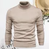 Men's Sweaters Fall Winter Men Sweater High Collar Knitted Thick Warm Soft Slim Fit Pullover Elastic Anti-shrink