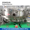 Zonesun自動ビール缶詰ラインブリキの充填およびシーリングマシン缶フィラーシーマーアイソバティックフィリングZS-CFS18-4