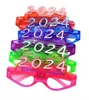 Party Decor LED Light Up 2024 Lunettes Glowing Clignotant Lunettes Rave Glow Shutter Shades Lunettes pour le Nouvel An Enfants Adultes Taille BJ