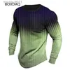 Męskie koszulki w paski w paski T-shirty Modne T-shirty Spring Autumn Long Slee Dye 3D Printed Street Tees 6xl Plus Size Casual Tops L231208