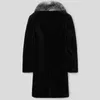 メンズジャケット2023模倣ミンクファーコートふわふわした長いフェイクカラー太いトレンド男性毛皮のような衣服韓国ファッション冬のヘアジャケット231207