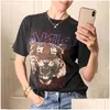 Boho Black Tiger Head Graphic Tees Donna Cotone Manica corta O Collo Maglietta Camicie Moda T-shirt Casual T-shirt 210315 Drop Delive Dh9Lk