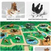 Play Mats 12 peças de modelos de animais simulados Jogo Childrens Tapete Desenvolvimento Bebê Cling Brinquedos Biologia Educação Aprendizagem Drop Delive Dhemw