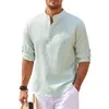 Camisas casuais masculinas 2023 moda primavera e verão camisa de mangas compridas slim-fit gola roupas