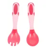 Skedar 1 Set småbarnsformtemperatur Sensing Spoon Fork Training Bendable Baby Cutery