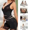 Fas Colombianas Vrouwen Bloemen Kant V-hals Body Shapewear Tummy Controle Afslanken Dij Full Body Shaper Patchwork Ondergoed