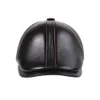 Bérets LA SPEZIA Casquette Hommes Hiver Béret En Cuir Véritable Chapeau Hommes Chaud Noir Peau De Vache Sboy Casual Plat 231208