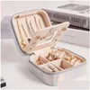 Jewelry Boxes Portable Travel Box Pu Leather Storage Organizer Case Double Layer Small For Necklace Ring Bracelet Drop Delivery Packin Otjqn