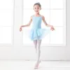 Stage Wear Ballet Robe Filles Enfants Camisole Danse Sans Manches Croix Sangle Été En Mousseline De Soie Jupe Justaucorps