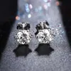 Orecchini con diamanti Moissanite in argento sterling 100% 925 placcato rodio da 1 carato