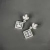 Boucles d'oreilles de luxe en argent Sterling 2023 plaqué Rhodium, trèfle carré, Moissanite, diamant, goutte d'eau, lustre pour femmes, 925