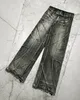 Mens Jeans Y2K Destroyed Stitching Jeans Mens Black Washed Jeans Gothic Style Street Trend Clothing Retro Loose Wide Leg Pants Fall Guys 231208