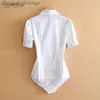 T-shirt Femme 2022 Summer Fashion Body Femmes Blouses courtes et Tops Office Lady Business Work Body Shirt Fe Rompers V Cou NewL231208