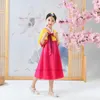Vêtements ethniques 2023 Hanbok Robe vintage coréenne Robe traditionnelle nationale pour enfants Performance de scène brodée