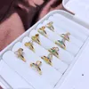 Anéis de casamento Migga Contos de fadas mistos Cubic Zircon Stone Ring para mulheres cor de ouro banhado a jóias de dedo ajustável 231208