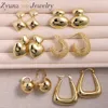 Charm 5 Pairs Trend Smooth Geometric Chunky Metal Hoop Earrings for Women Girl Gold Color Fashion Classic Ear Buckle Piercing Jewelry 231207