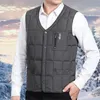 Men's Vests Lightweight Duck Down Warm Vest For Men Winter V-neck Sleeveless Jacket Male Button Coat Fashion Casual Waistcoat