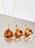 Necklace Earrings Set Triangle Jewelry For Women Engagement Party Bijoux Trendy Crystals From Austria Clip And Jewellry Gift