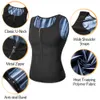 Men Sauna Suit Waist Trainer Polymer Vest Heat Trapping Sweat Body Shaper For Weight Loss Workout Fiess Tank Top Zipper Corset