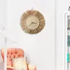 Wandklokken Fancy Silent Clock Vintage Niet-tikkende natuurlijke kleur Bast Stro