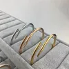 Nail Bracelet Designer Bracelets Luxury Jewelry For Women Fashion Bangle Titanium Steel Alloy Gold-Plated Craft Never Fade Not Allergic Oqve