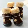 犬用アパレル子犬のための小さな毛皮のかわいい靴太い暖かい雪のブーツ防止滑り摩耗性ペットサプライビチョングッズ