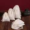 Cosmetic Bags Cases 20/30/50/100 Pcs/Lot 100% Cotton Drawstring Storage Bag for Gift Package Christmas Party Wedding Craft Packing Plain Pouches 231207