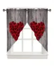 Tenda San Valentino Amore Rosa Rossa Trattamenti per finestre Tende per soggiorno Camera da letto Decorazioni per la casa Triangolare