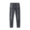 Jeans masculinos designer jeans FF luxo high-end europeu elástico magro homens primavera e verão marca de moda fina perfuração quente pequena perna calças compridas ELZL