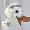 Simulazione di bouquet di fiori decorativi di peonia con finto semplice matrimonio sposa cravatta a mano anemone decorazione per composizione floreale per interni