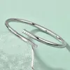 nail bracelet gold diamond bracelet jewlery for women men bangle all diamonds stainless steel jewellery Not allergic fast color nails designer bracelets velvet bag