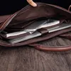 Casual fashion crazy horse skin men's bag business 15.6 inch men's Laptop Bag Shoulder Bag 231208