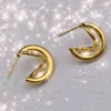 Stud Earrings 2023 925 Sterling Silver Geometric Simple Round Gold Hoop For Women