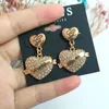 Charm Trendy Gold Color Heart Earrings With Korean Gold Silver Love Letter Fashion Jewelry 231208