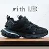 Projektant luksus dla damskiej męskie buty na zewnątrz Track 3.0 Sneaker oświetlony gomma skórzany trener nylon drukowana platforma Treakers Men Treakers Buty LED 380