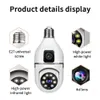 4MP E27 Dual Lens Bulb Camera WiFi Surveillance Night Vision 360 PTZ IP Cameras Human Tracking Indoor CCTV Security Monitor HD 1080P