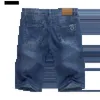 Jeans masculinos verão denim shorts para homens jeans corte reto negócios casual ultrafino estiramento moda bolsos calças cortadas masculinas cowboysl231208